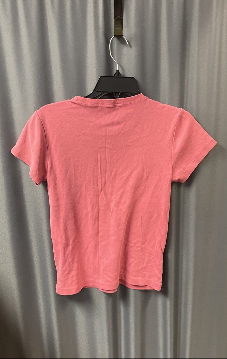 Ralph Lauren Women's Pink Cotton Crew Neck Short Sleeve T-Shirt Pony Logo Sz M
