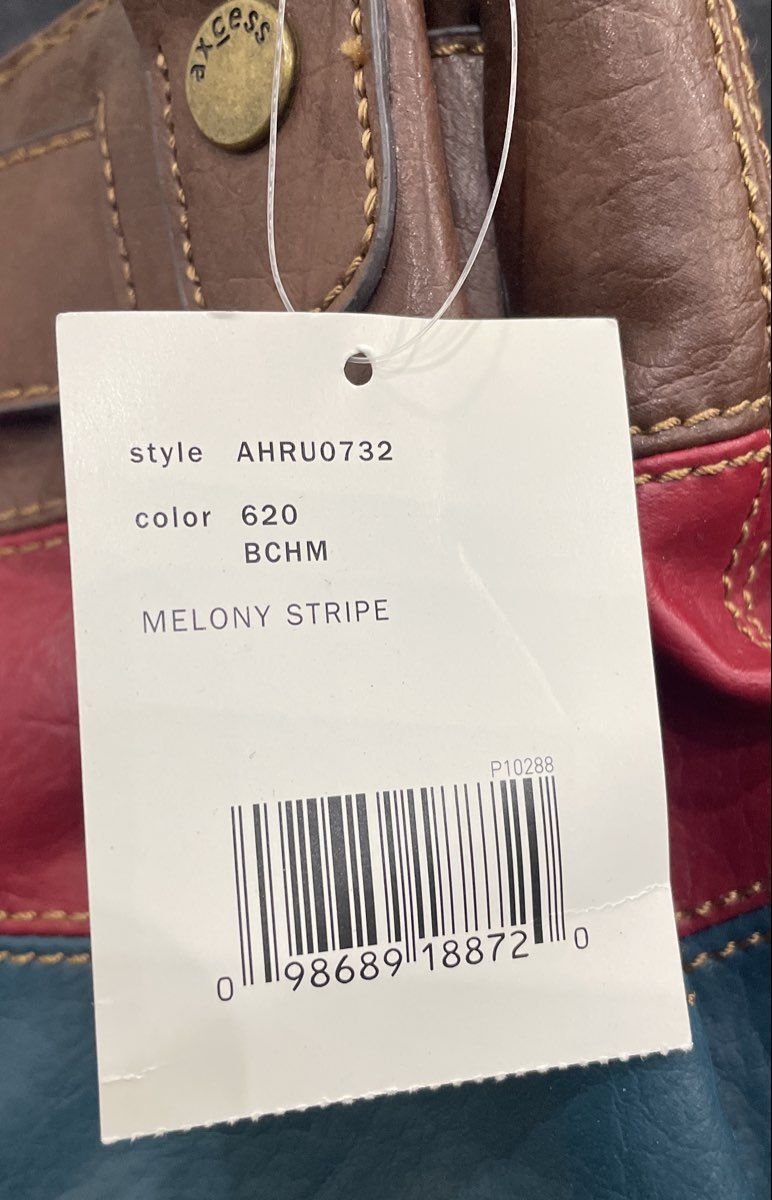 Axcess Melony Stripe Multicolor Shoulder Bag Handbag Tote NWT Brass Hardware