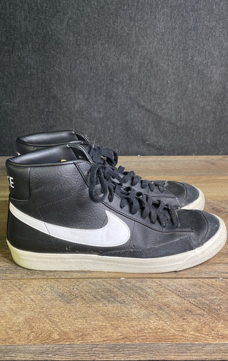 Nike Blazer Mid '77 Vintage Black White Mid Top Sneakers Men's Size 11.5