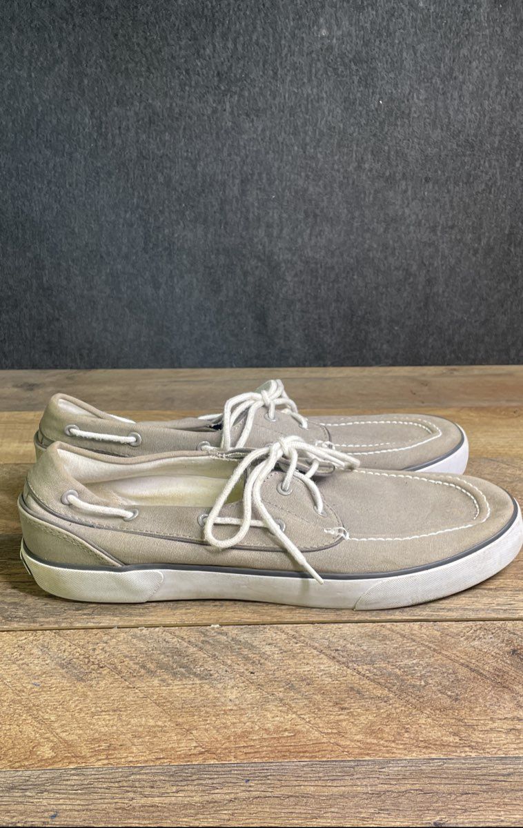 Polo Ralph Lauren Lander P Grey Canvas Men's Boat Shoes Size 13D