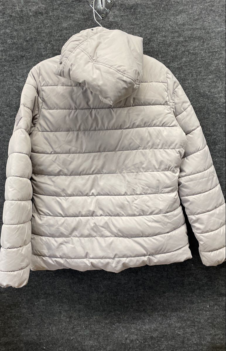 Hollister Women's Gray Sherpa Lined Hooded Puffer Jacket Sz M
