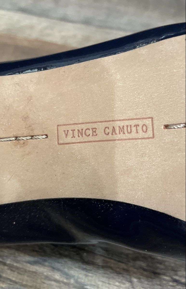 Vince Camuto Black Patent Leather Round Toe Platform Heels Pumps Size 8