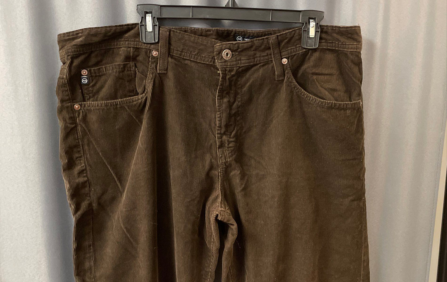 AG Adriano Goldschmied Men's The Protege Straight Leg Brown Corduroy Pants Sz 38