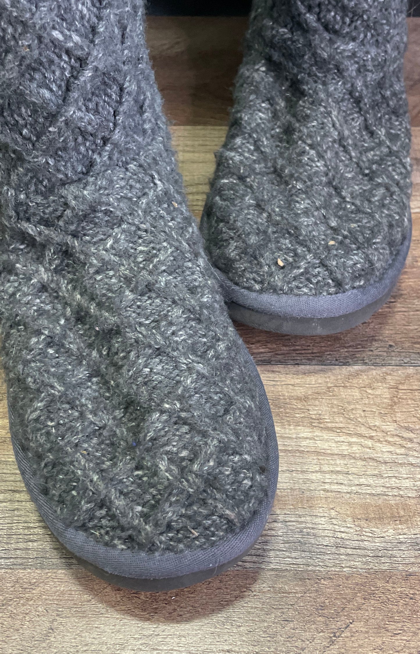 UGG Lattice Cardy 3066 Charcoal Grey Knit Tall Women's Boots Size 8