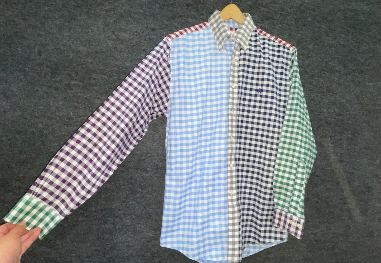 Brooks Brothers 346 Men's Multicolor Gingham Fun Shirt Non-Iron Supima Cotton S