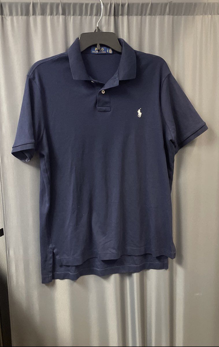 Polo Ralph Lauren Men's Navy Blue Cotton Short Sleeve Pony Polo Shirt Sz L