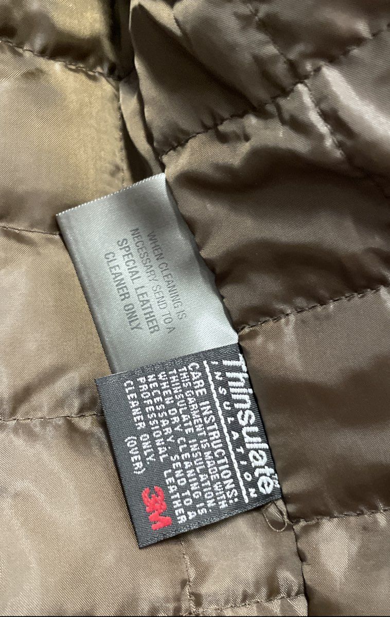 Vintage 90s London Fog Men's Brown Leather Thinsulate Bomber Jacket Sz XL