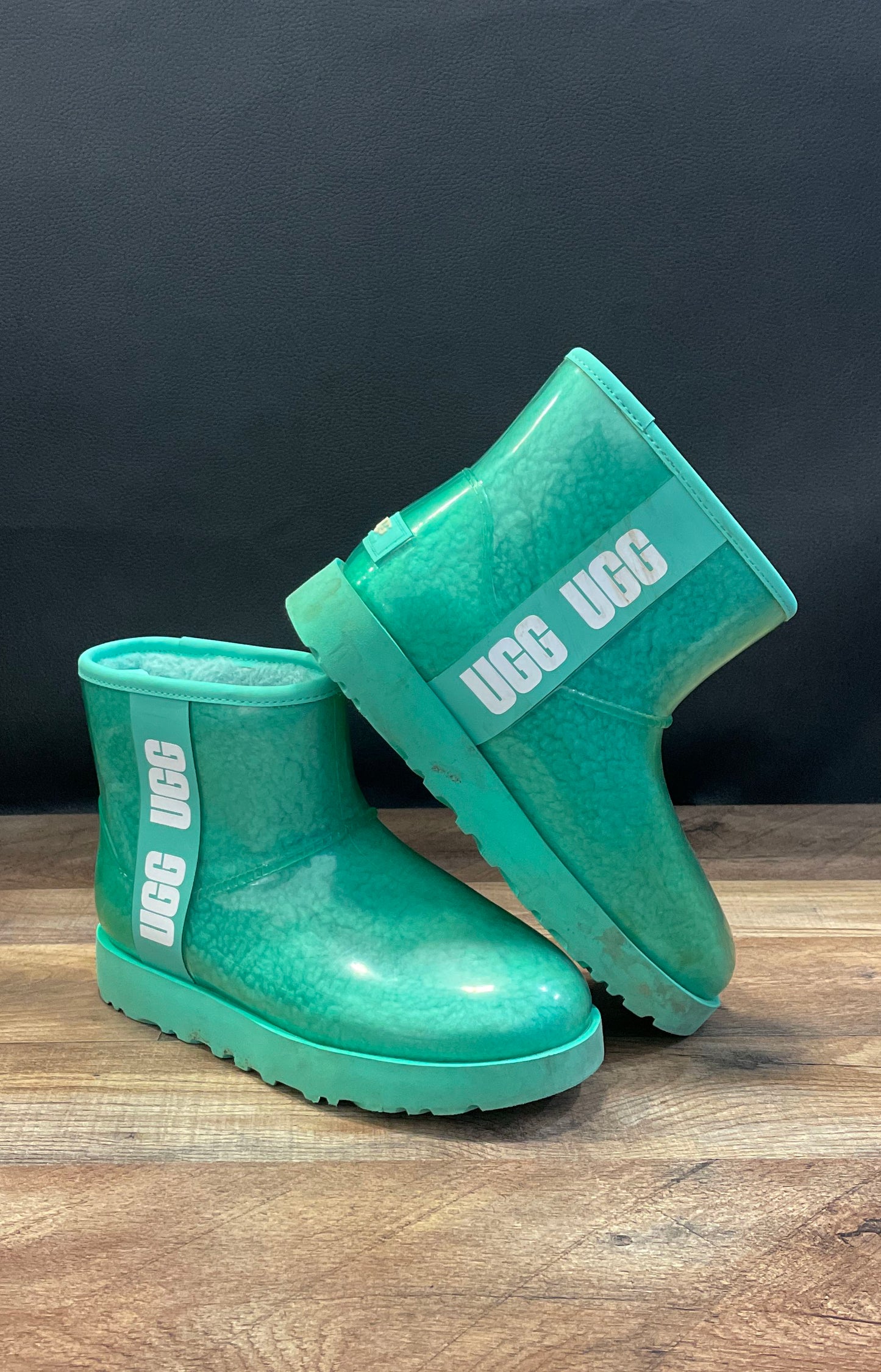 UGG Classic Clear Mini Mint Green Waterproof Ankle Boots Women's Size 6