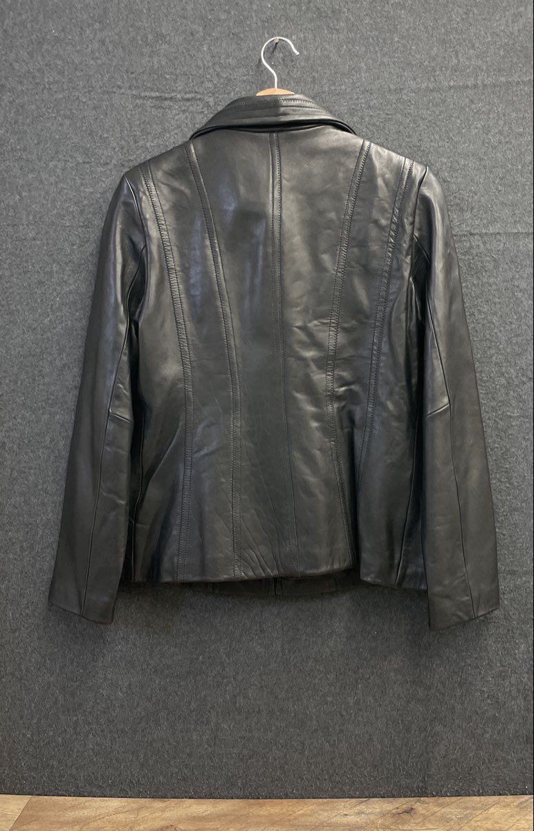 Jones New York Women's Black Genuine Leather Full Zip Jacket Sz L