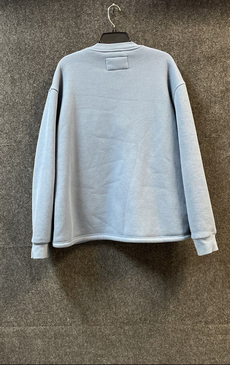 Stanley Men's Blue Waffle Knit Henley Fleece Lined Pullover Shirt Sz XL