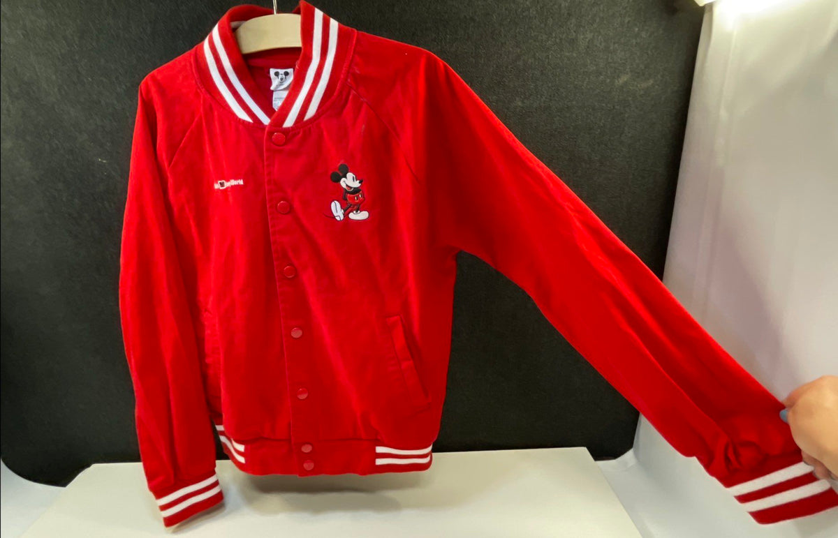 Disney Parks Mickey Mouse Walt Disney World Red Varsity Bomber Jacket Sz S