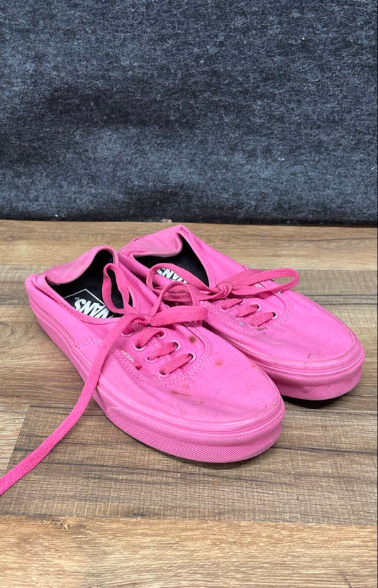 Vans Authentic Mono Hot Pink Low Top Skate Shoes Men 5.5 Women 7