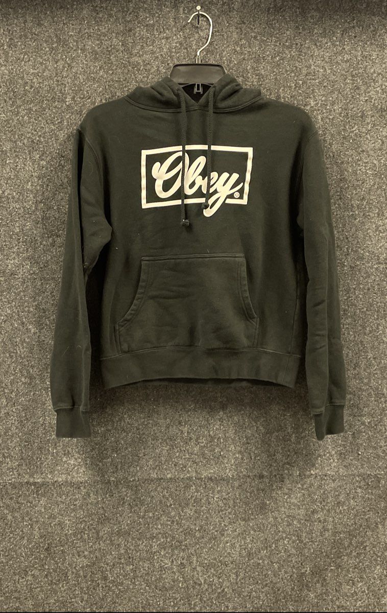 Obey Men's Black Propaganda Box Logo Pullover Hoodie Sz S