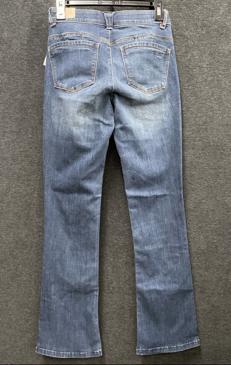 Democracy Women's Blue "Ab"solution Itty Bitty Boot Mid Rise Jeans Sz 2 NWT