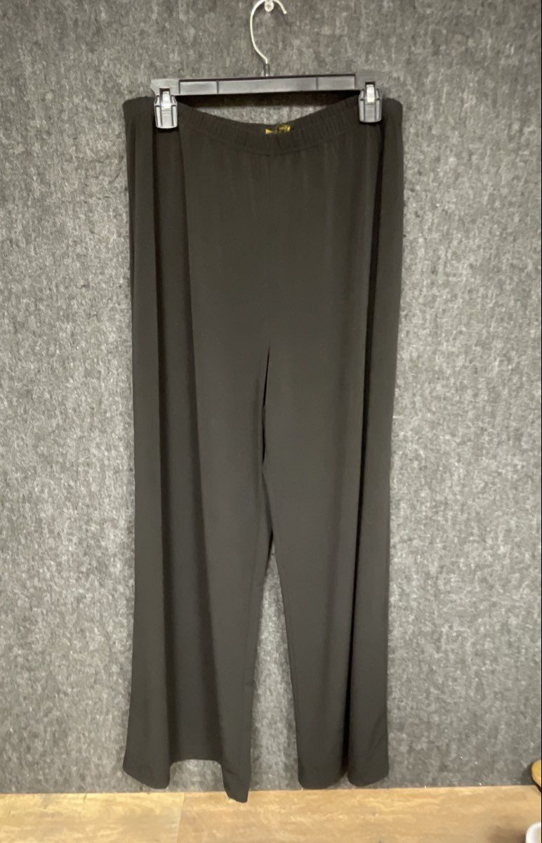 Bob Mackie Wearable Art Women's Black Wide Leg Elastic Waist Pants Sz L