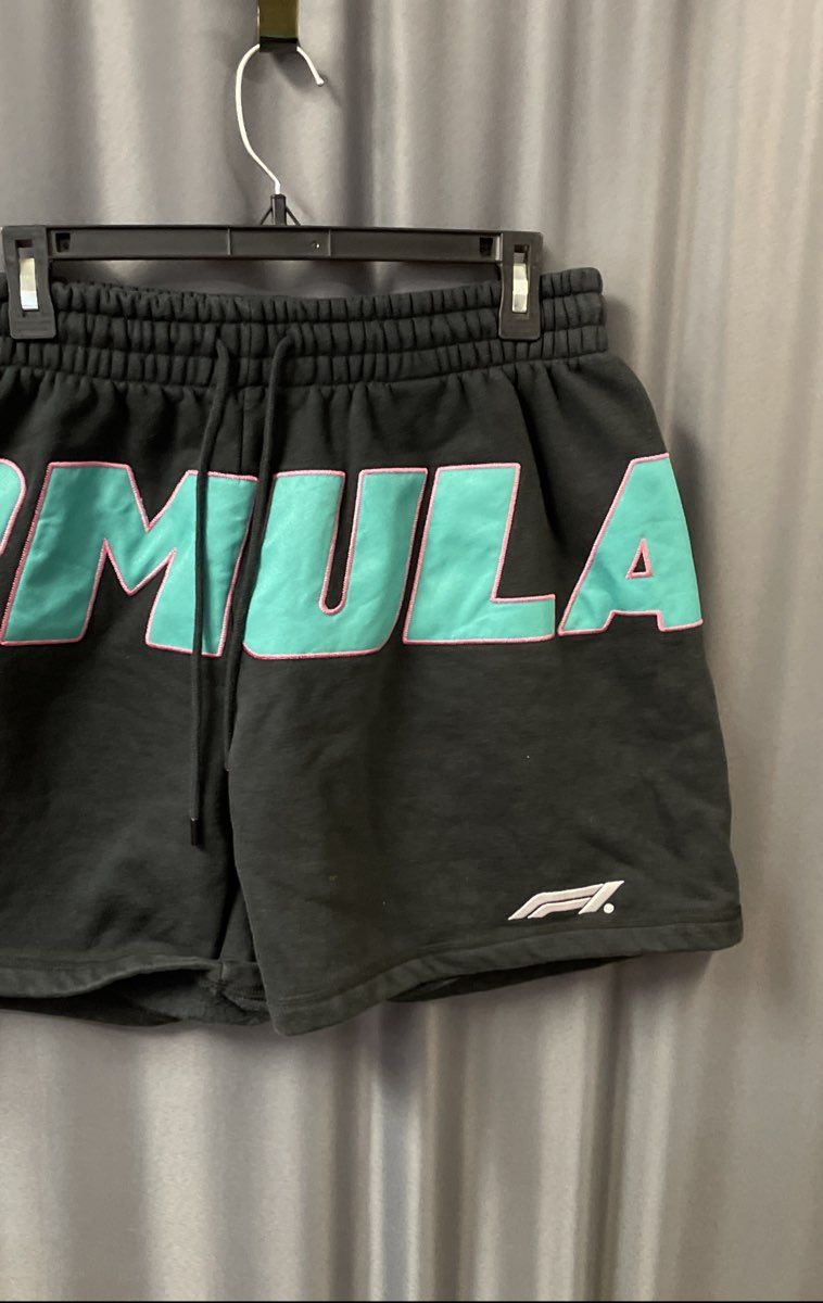 PacSun x Formula 1 Men's Black Fleece Graphic Logo Sweat Shorts Size M