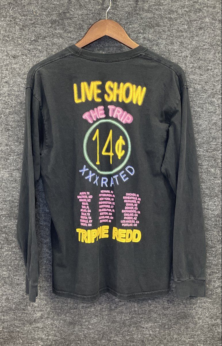 Trippie Redd The Trip Tour Long Sleeve T-Shirt Reprint Trippie Land Sz L Black