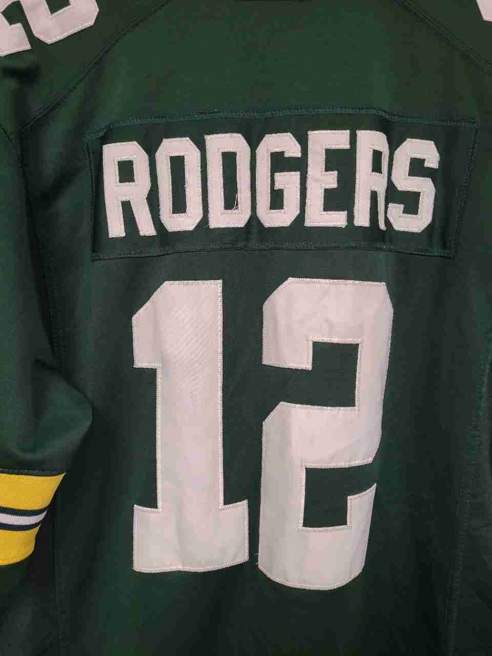 Nike Men's Green Bay Packers Aaron Rodgers 12 Graphic Game Jersey Sz L