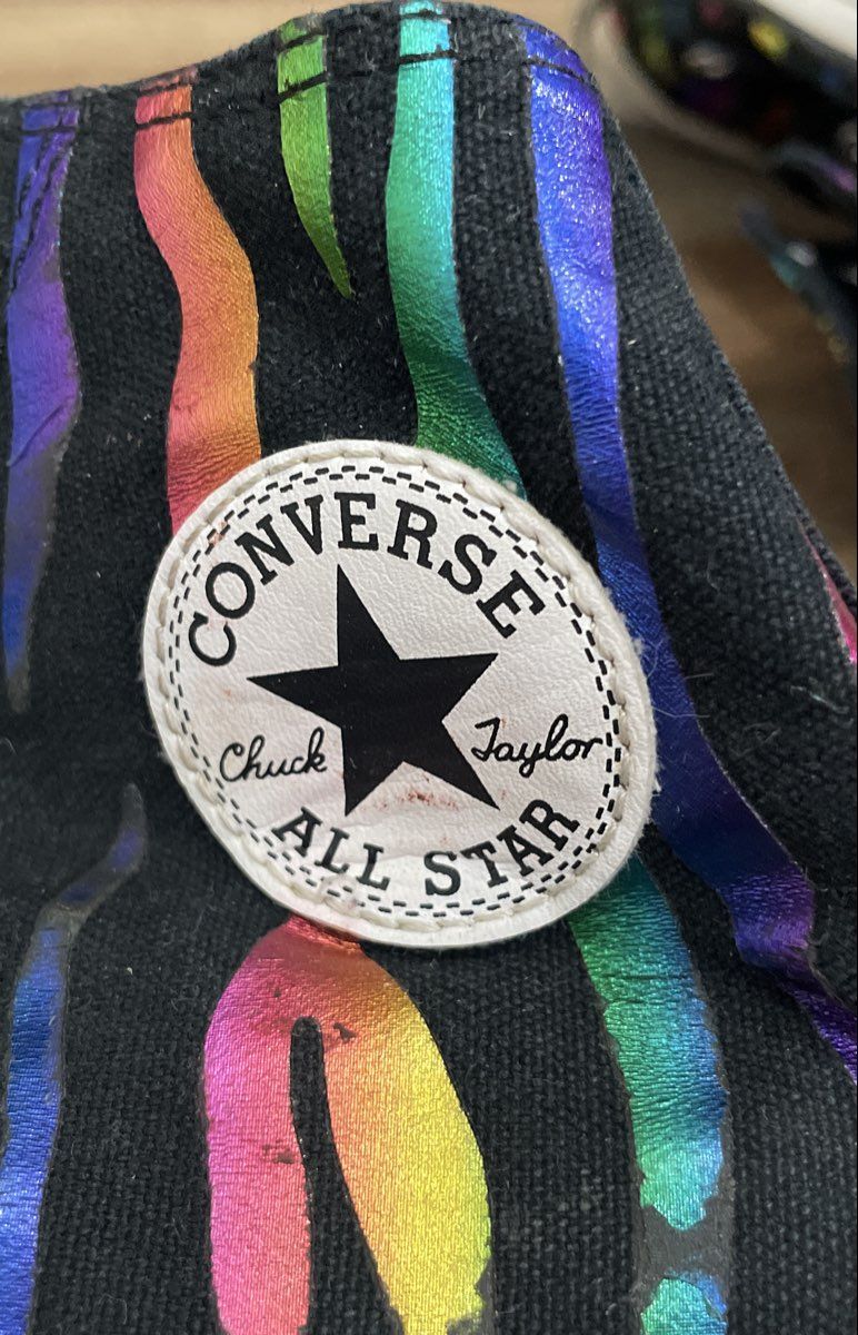 Converse Chuck Taylor All Star Rainbow Zebra Multicolor Low Top Sneakers Size 5