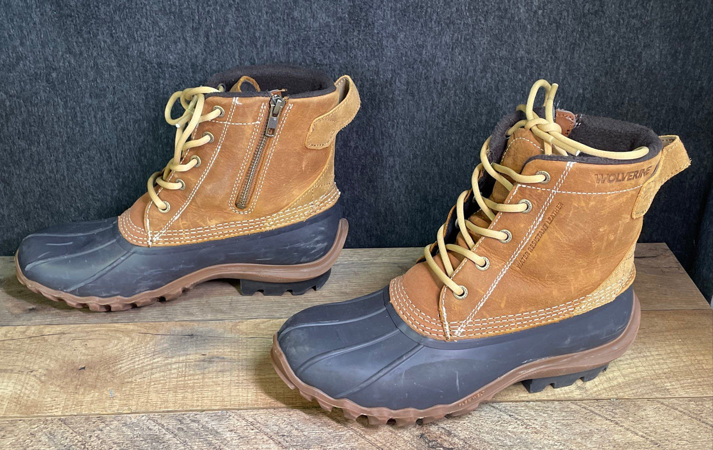 Wolverine Halle Water Resistant Leather Side Zip Duck Boots Brown Size 9.5M