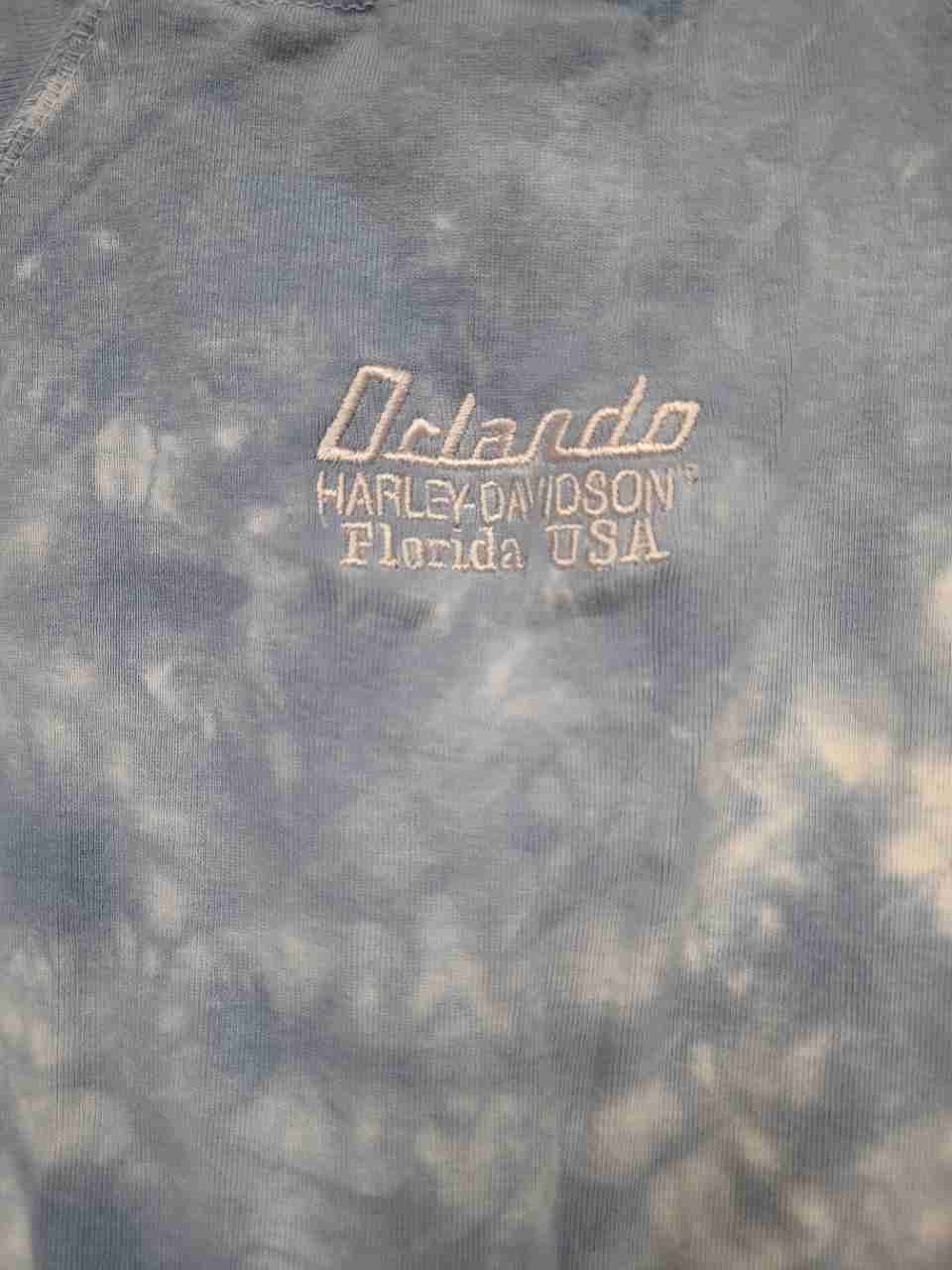 Vintage 2003 Harley-Davidson Orlando Florida Tie Dye Embroidered Shirt Sz L