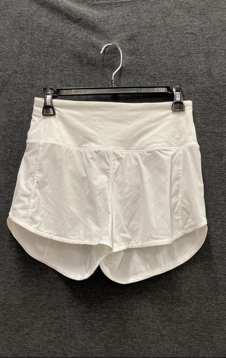 Lululemon Women's Speed Up High-Rise Lined Running Shorts White Sz 4 Tall