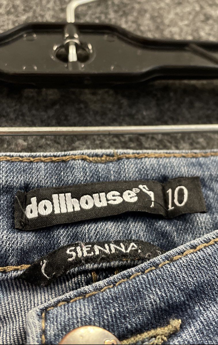 Dollhouse Women's Sienna Skinny Jeans Blue Stretch Whiskered Sz 10