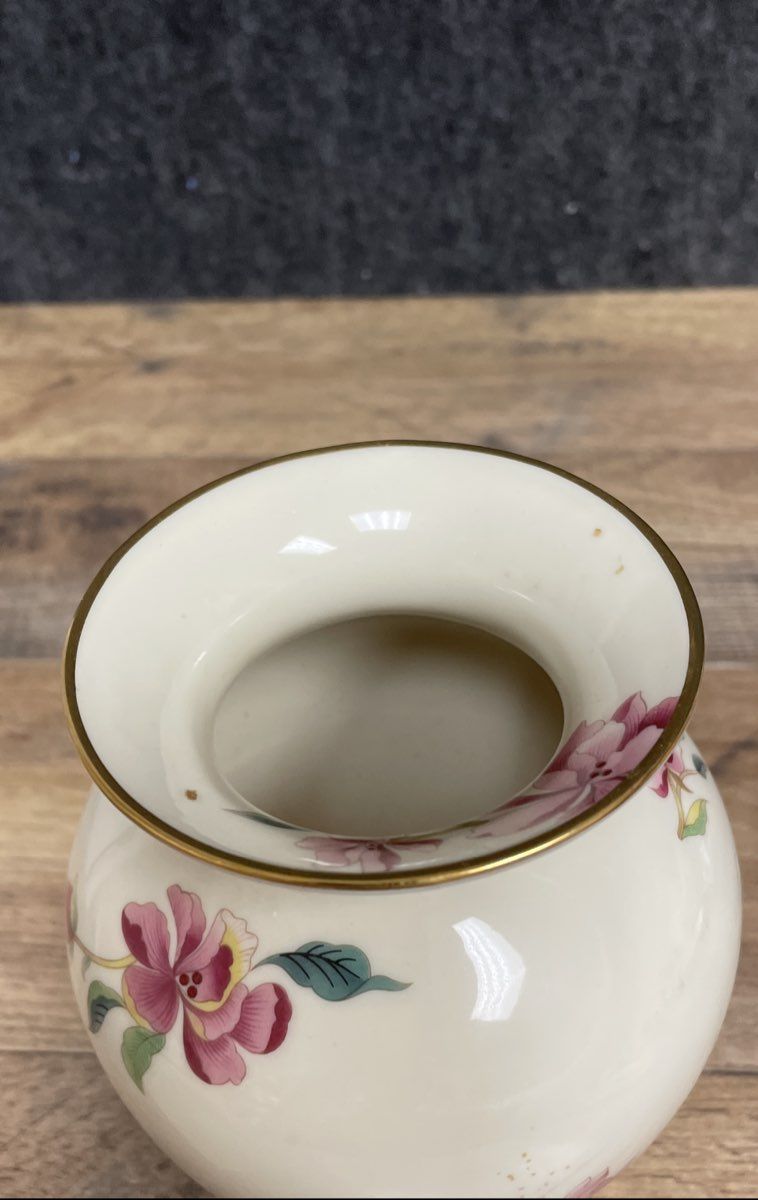 Lenox Barrington Floral Vase & Pineapple Trinket Dish Lot 2pc Bone China USA