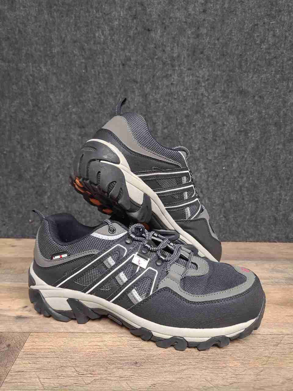 Larnmern LM150105K Black Grey Steel Toe Safety Hiking Shoes Men's Size 11