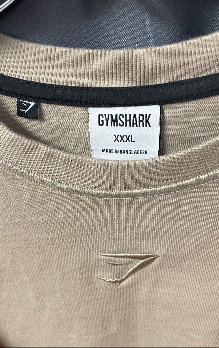 Gymshark Men's Beige Heavyweight Lifting Top Short Sleeve Boxy Sz XXL New