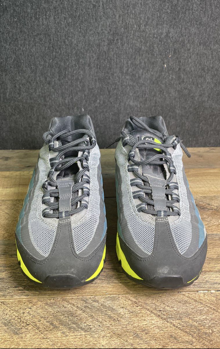 Nike Air Max 95 No Sew Anthracite Cool Grey Blue Yellow Size 9.5