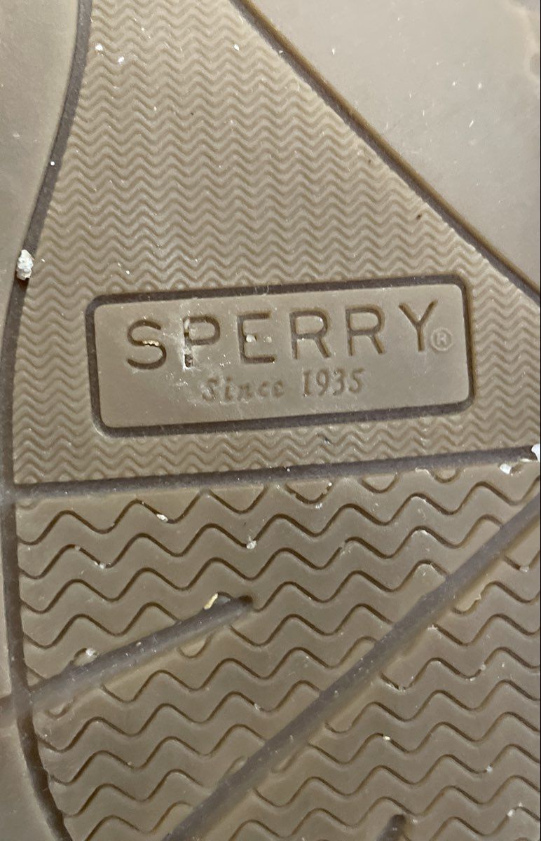 Sperry Angelfish Tan Linen Leather Boat Shoes Women's Size 6.5