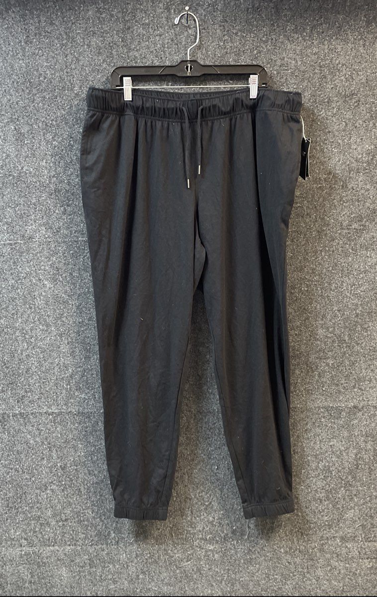Ideology Women's Jogger Pants Deep Black Cotton Blend Elastic Waist NWT Sz 1X