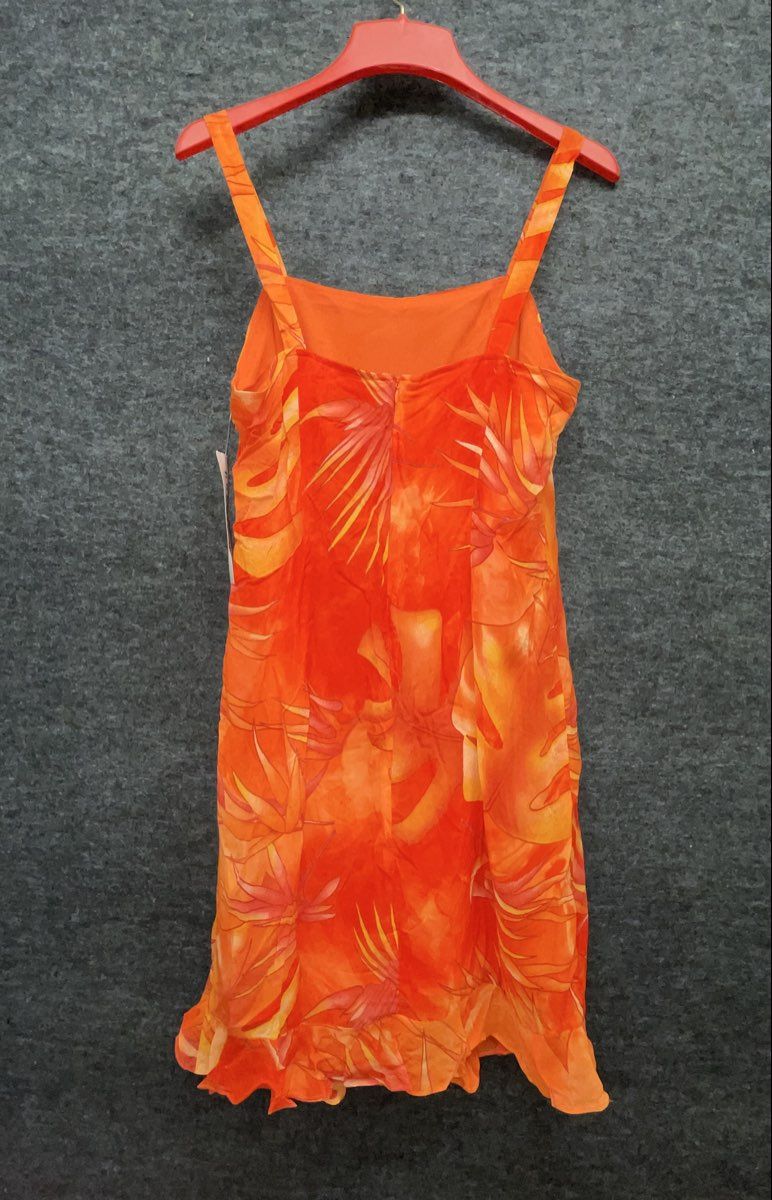 Vintage Y2K Robbie Bee Women's Orange Tropical Ruffle Dress & Jacket Set NWT S