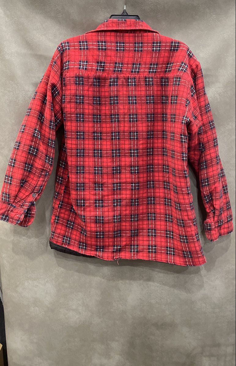Coleman Men's Red Plaid Quilted Lined Flannel Shirt Jacket Sz M