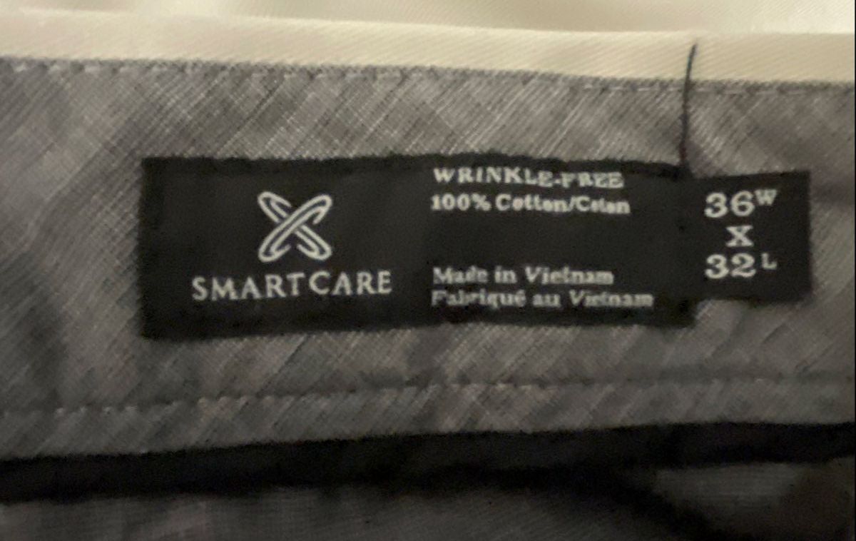 Nordstrom Men's Shop Smartcare Straight Fit Off-White Cotton Khakis Sz 36x32
