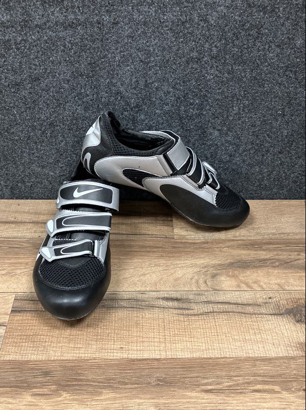 Nike Poggio Carbon Fiber Cycling Shoes Black Silver Size 8