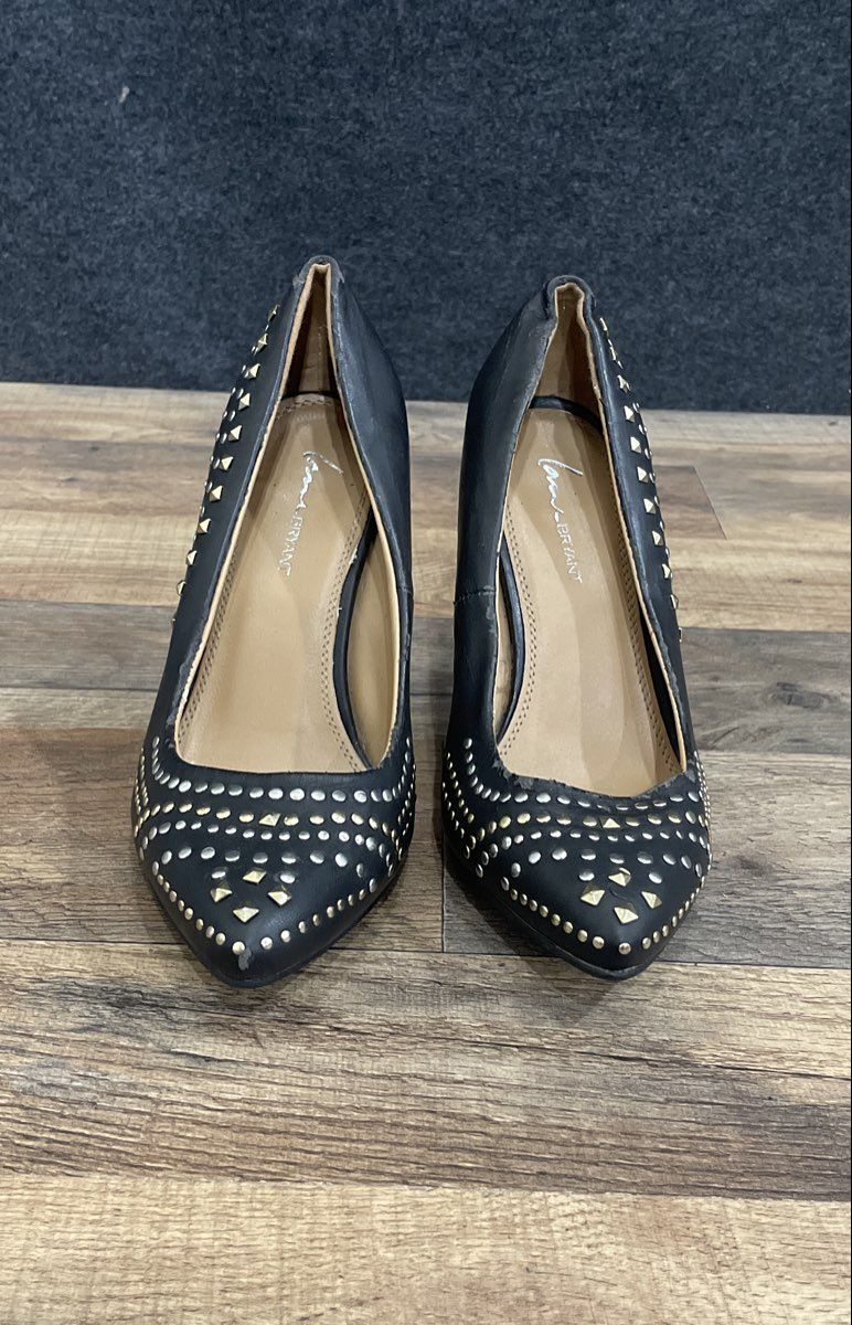 Lane Bryant Black Studded Pointed Toe Stiletto Heel Pumps Women's Size 7W