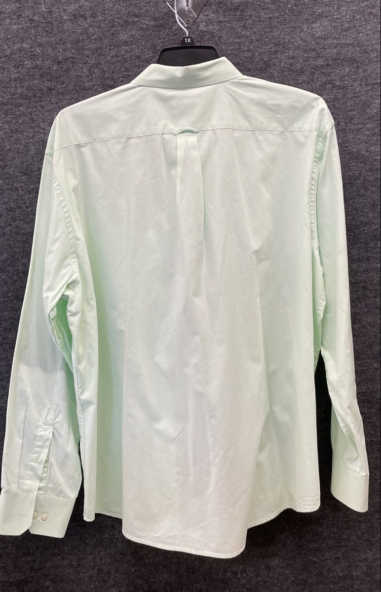Izod Men's Lot of 2 Button Down Shirts Mint Green Blue Plaid Size XXL