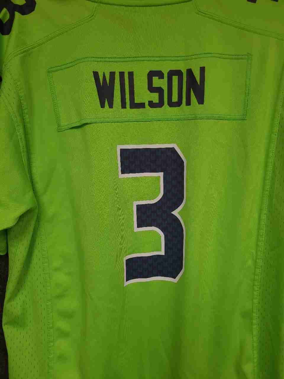 Nike Boys Seattle Seahawks Russell Wilson #3 Action Green NFL Jersey Youth XL