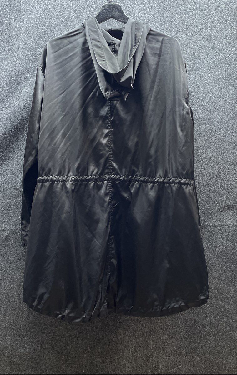 Michael Kors Women's Black Hooded Trench Coat Rain Jacket Zip Drawstring Sz XL