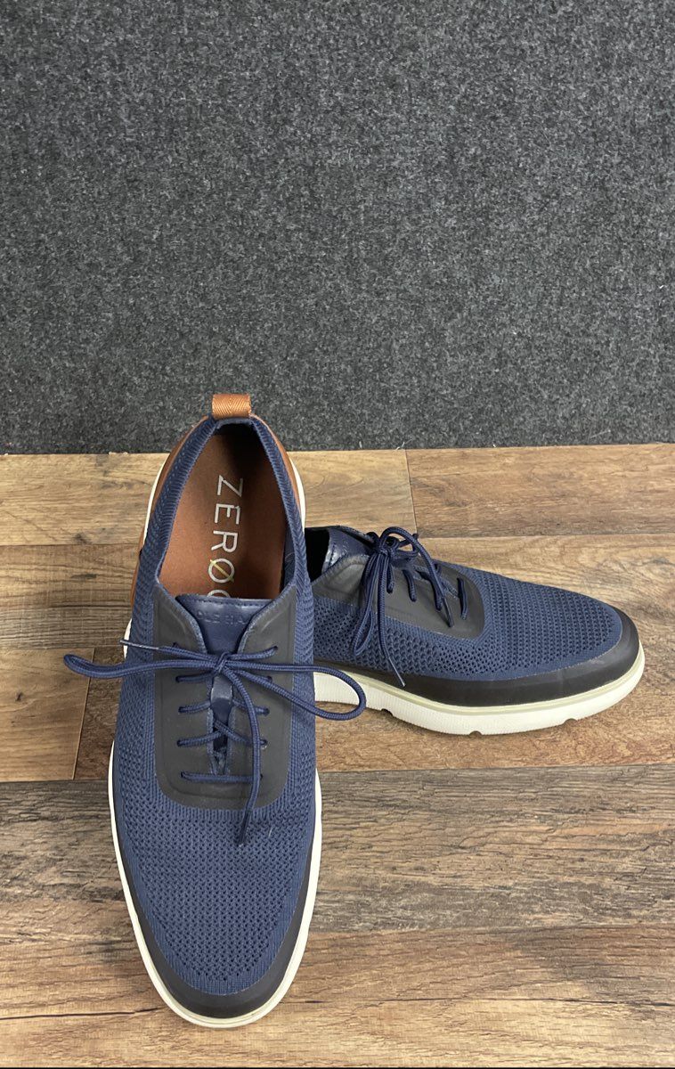 Cole Haan 2.ZEROGRAND Stitchlite Oxford Navy Blue Brown Men's Size 12 M