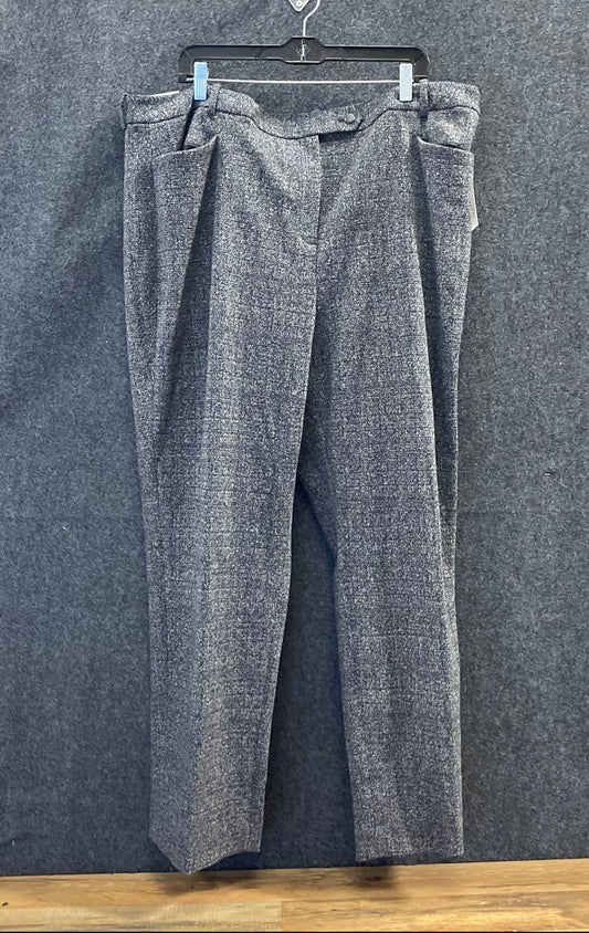 Calvin Klein Women's Grey Marled Straight Leg Cotton Blend Pants Sz 18W NWT