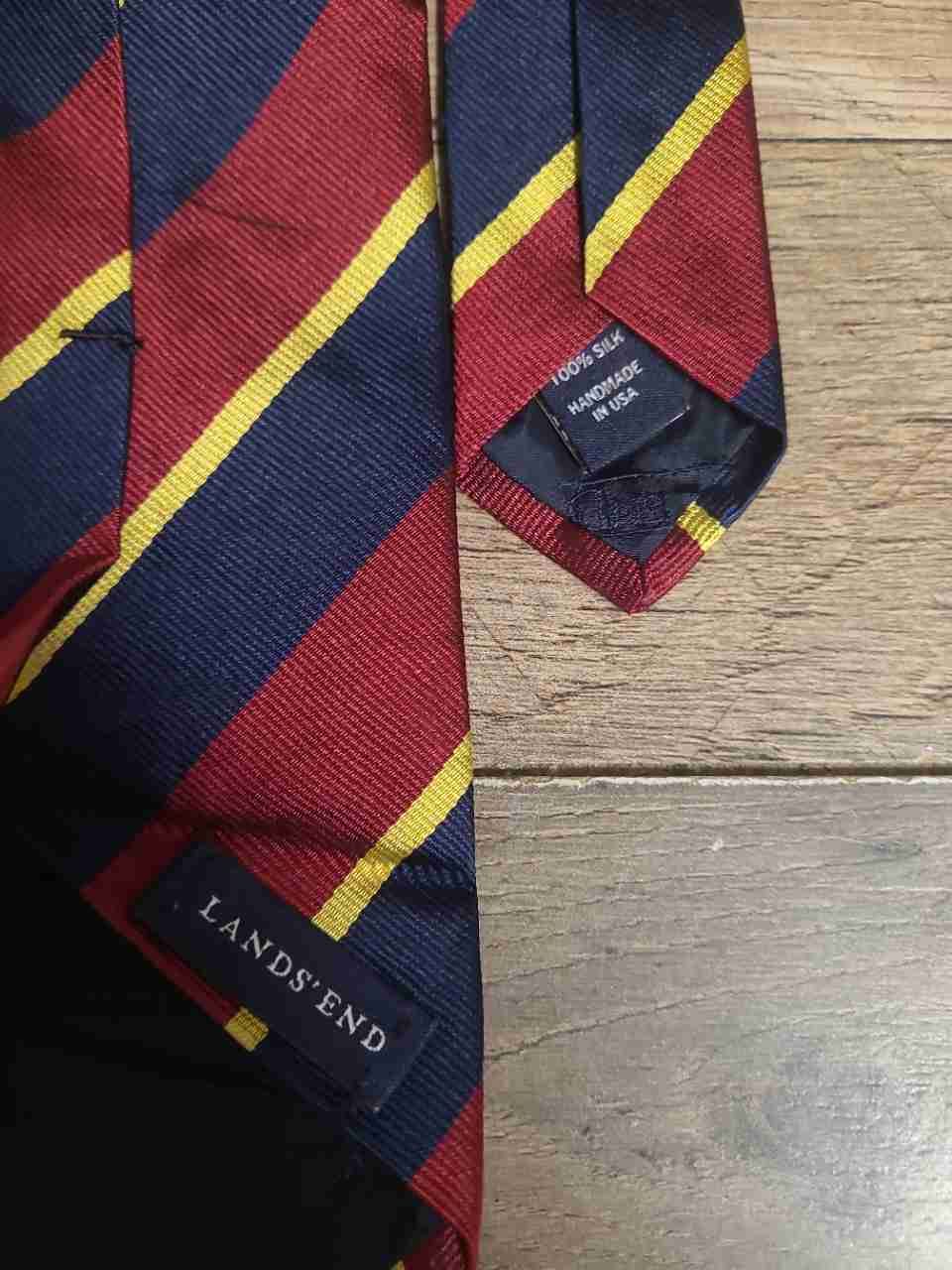 Burberrys Lands' End Men's Silk Tie Lot 3 Vintage 90s Striped Geometric