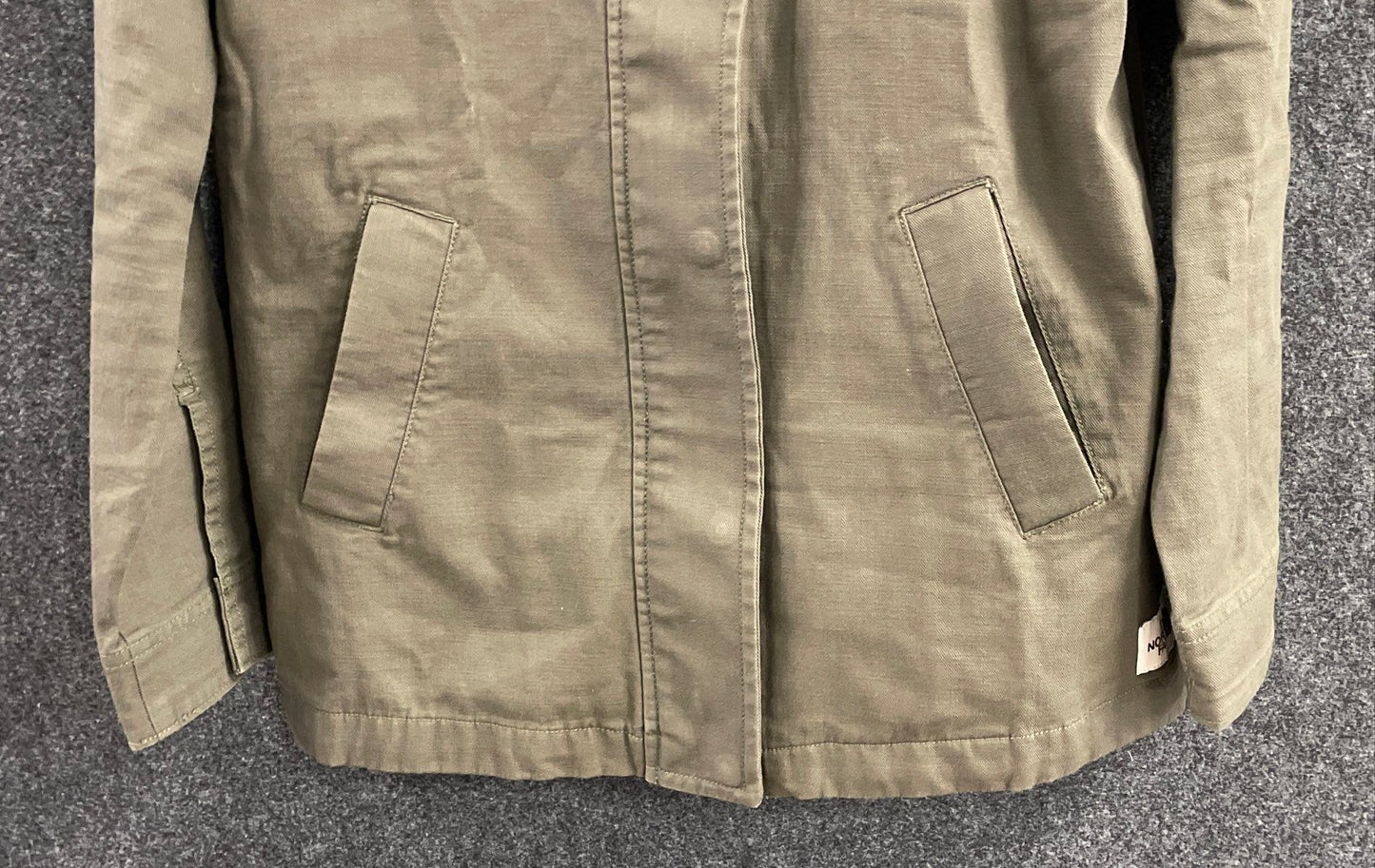 The North Face Women's Olive Green Hooded Full Zip Utility Canvas Jacket Sz S