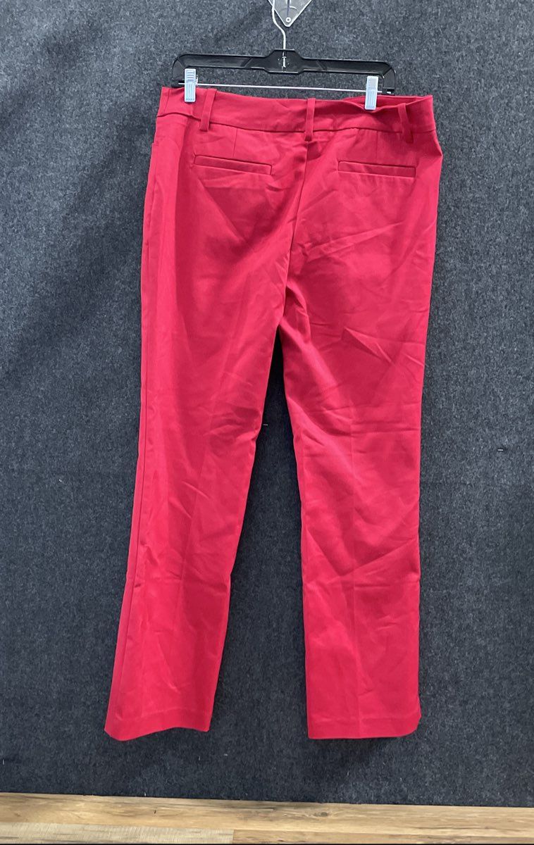 NY&C New York & Company Women's Red Straight Leg Cotton Blend Pants NWT Size 10