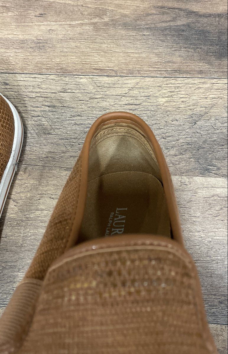 Lauren Ralph Lauren Jinny Tan Woven Slip On Sneakers Women's Size 9