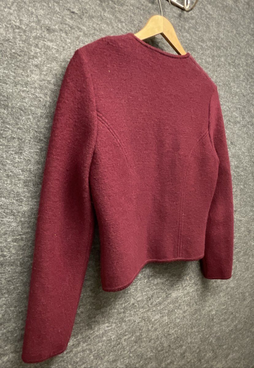 Vintage 90s Deans of Scotland Women's Purple Pure Wool Cardigan Sweater Sz 6