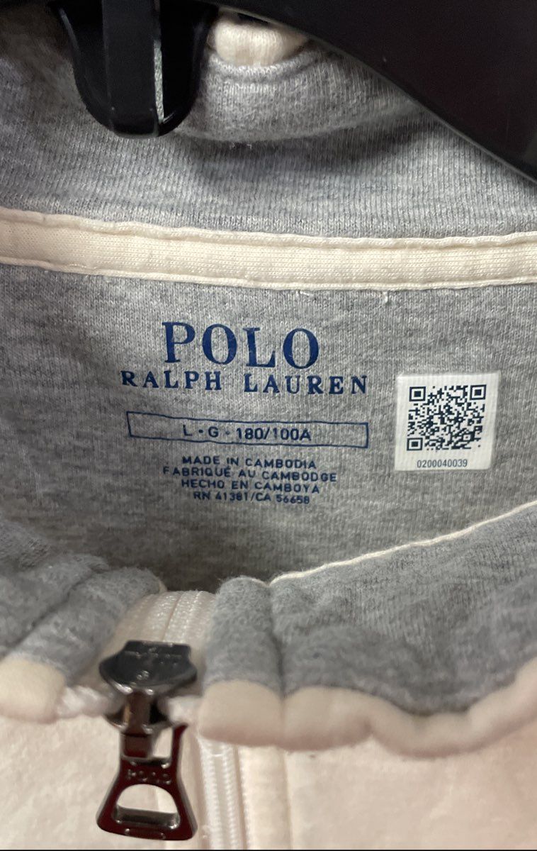 Polo Ralph Lauren Men's Cream 1/4 Zip Pullover Sweatshirt Cotton Blend Sz L