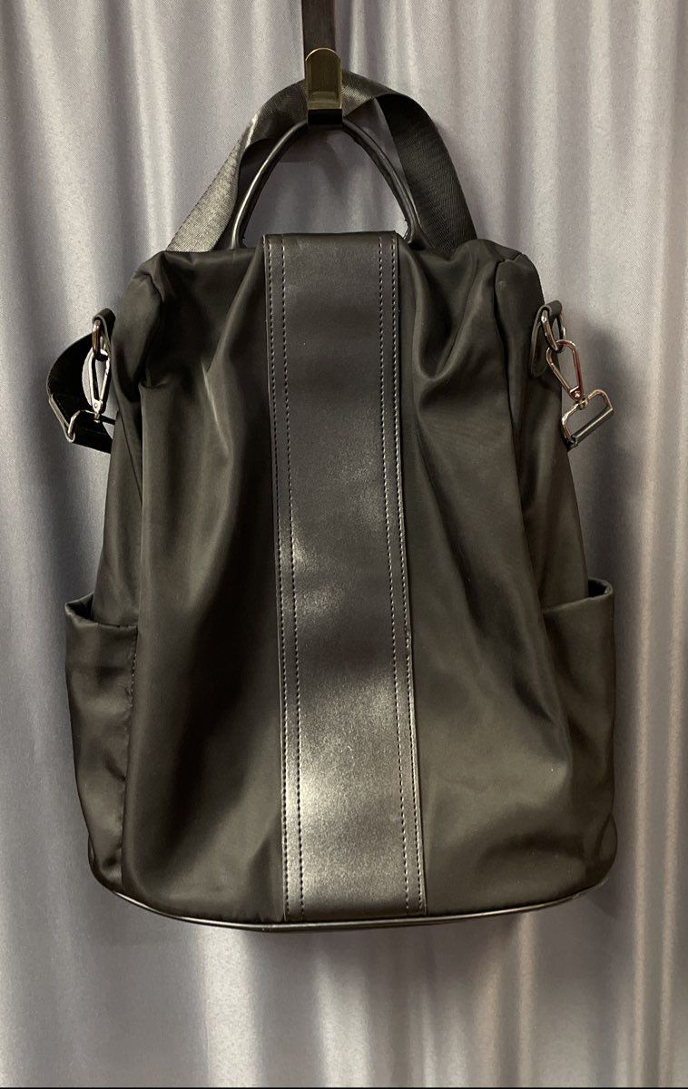 Pincnel Black Nylon Anti-Theft Convertible Backpack Shoulder Travel Bag